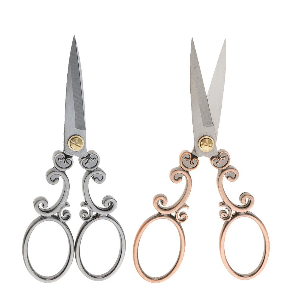 2Pcs Vintage Stainless Steel Tailor Scissors Sewing Dressmaking Fabric Shears
