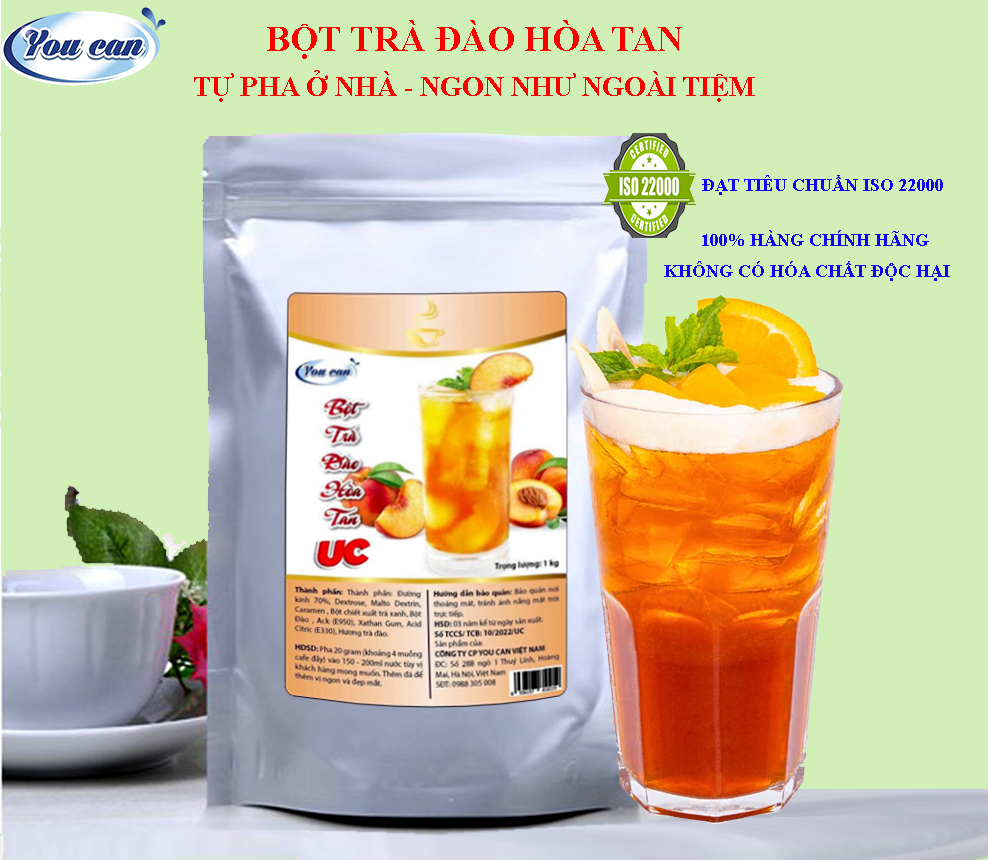 [Siêu rẻ/ Gói 1kg]Trà Đào Hòa Tan UC hàng chính hãng/ Bột trà hoa quả PHA SẴN SIÊU NHANH thơm ngon chuẩn vị.
