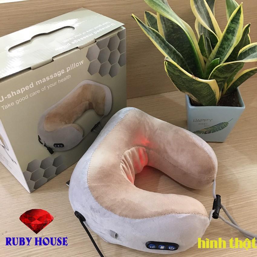 Gối massage cổ chữ U, gối massage cổ vai gáy cực hiệu quả-Ruby House