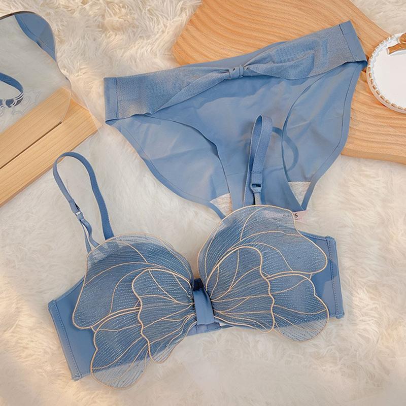 Wasteheart Mới Thời Trang Nữ Đỏ Xanh Quần Lót Bralette Đẩy Lên Quần Lót Cotton Áo Ngực Không Dây Bộ Quần Lót Một B Nữ áo Lót Ngực