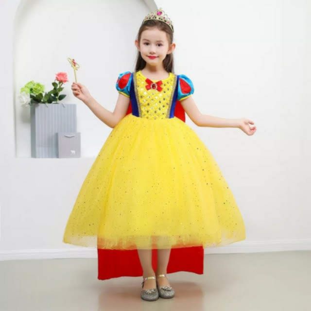 Váy Bạch Tuyết kèm tà xinh xắn size 100-150 (12-35kg) - VBTKT2209