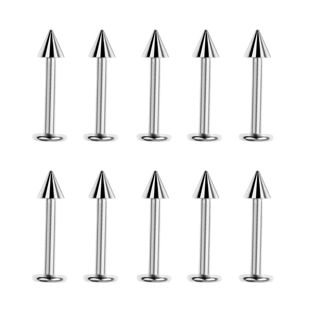 10PCS Men Ladies Fashion Stainless Steel Labret Ear 16G