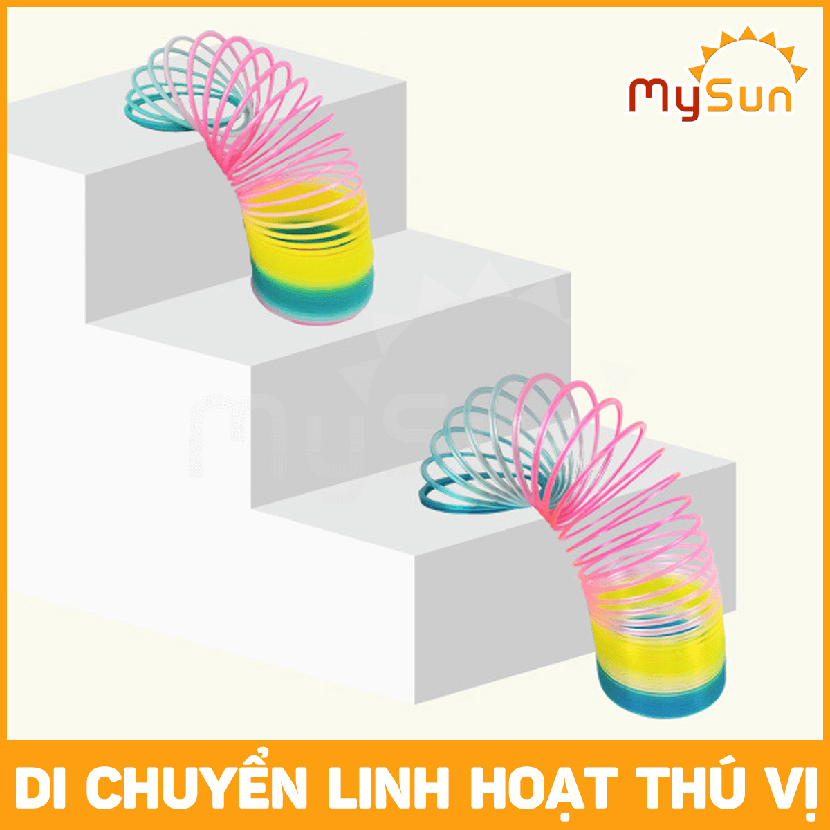 Đồ chơi lò xo cầu vồng mini vòng tròn ma thuật nhún nhảy sắc màu cho bé MySun