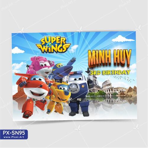 Thiệp thôi nôi – sinh nhật Đội bay siêu đẵng Pluxi -