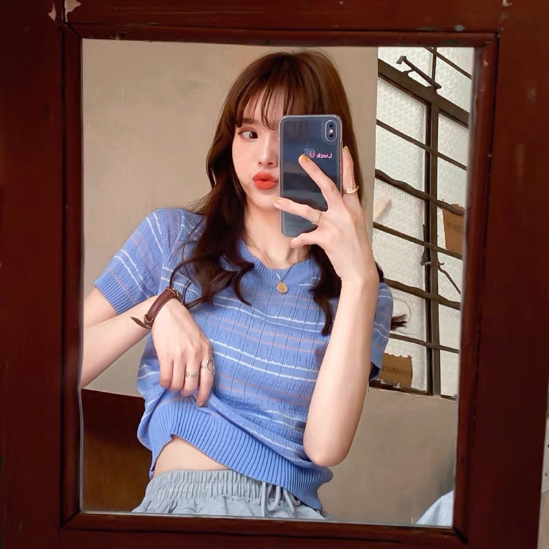 Áo len mongtaghi ulzzang hàn quốc - áo croptop nữ