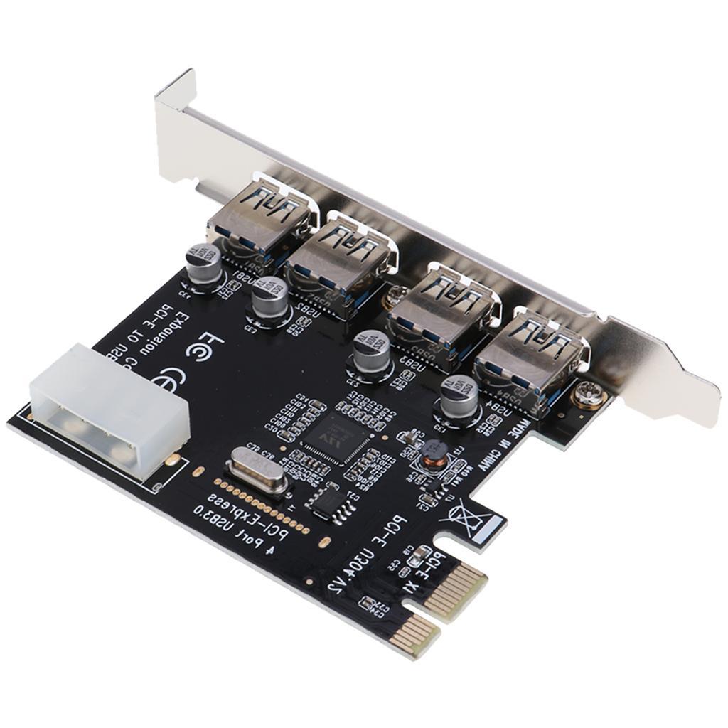 Desktop -E to USB 3.0 Expansion Card 4 USB Ports Hub Adapter
