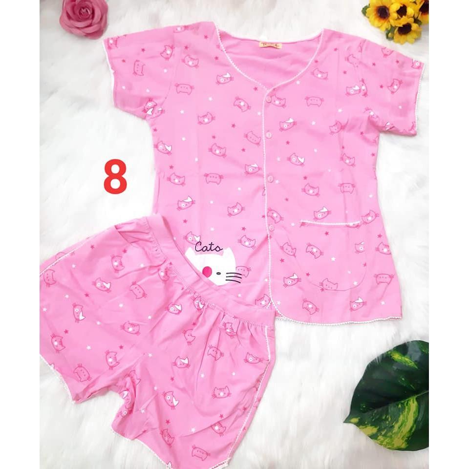 Bộ cotton cao cấp quần đùi có túi - ẢNH THẬT