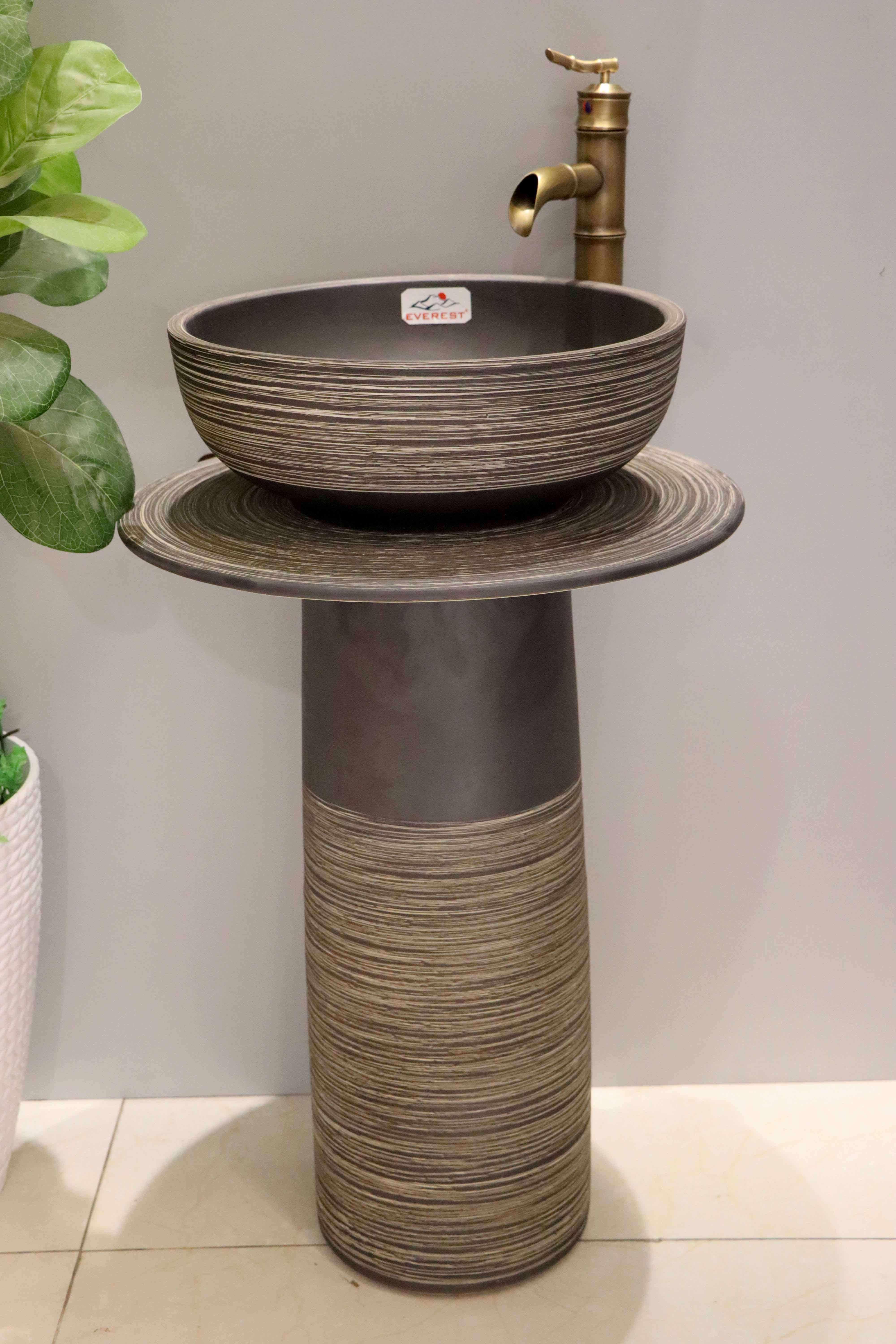 Chậu sứ mỹ thuật lavabo chậu chân EVEREST-CĐC04