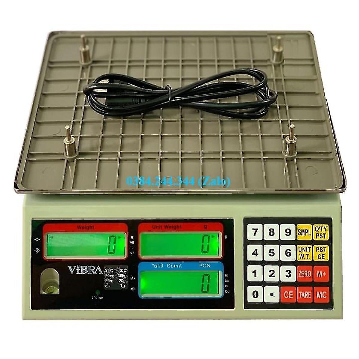 Bộ sản phẩm cân kiểm tra cảnh báo gồm cân điện tử đếm ALC 15kg/0.5g và đèn còi cảnh báo Đỏ -Vàng -Xanh