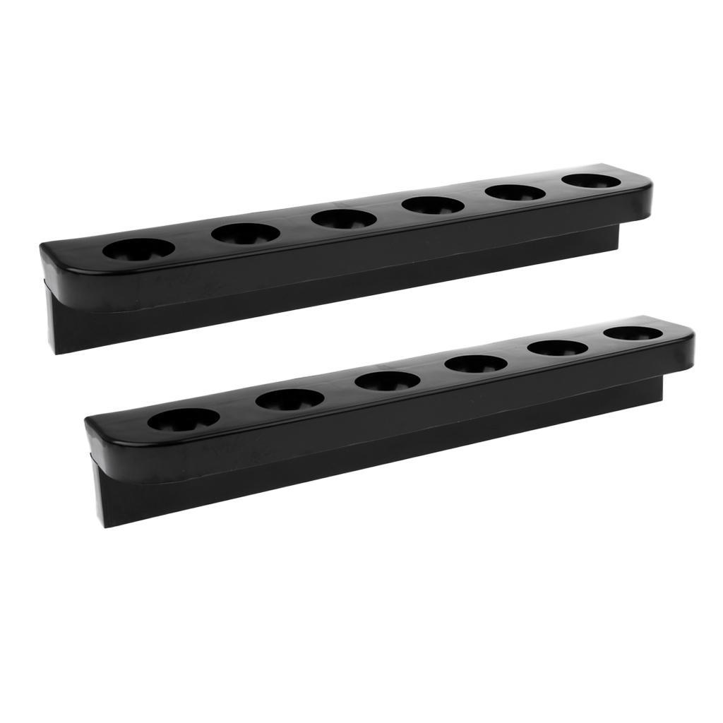 Black Standard 6 Pool Cue Wall Rack for Pool Snooker Billiard Sticks Rods