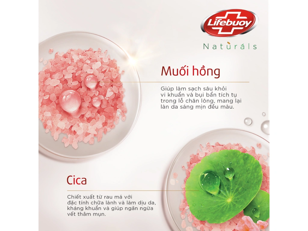 LIFEBUOY Sữa Tắm Ngừa Thâm Da Cica & Muối Hồng 800g