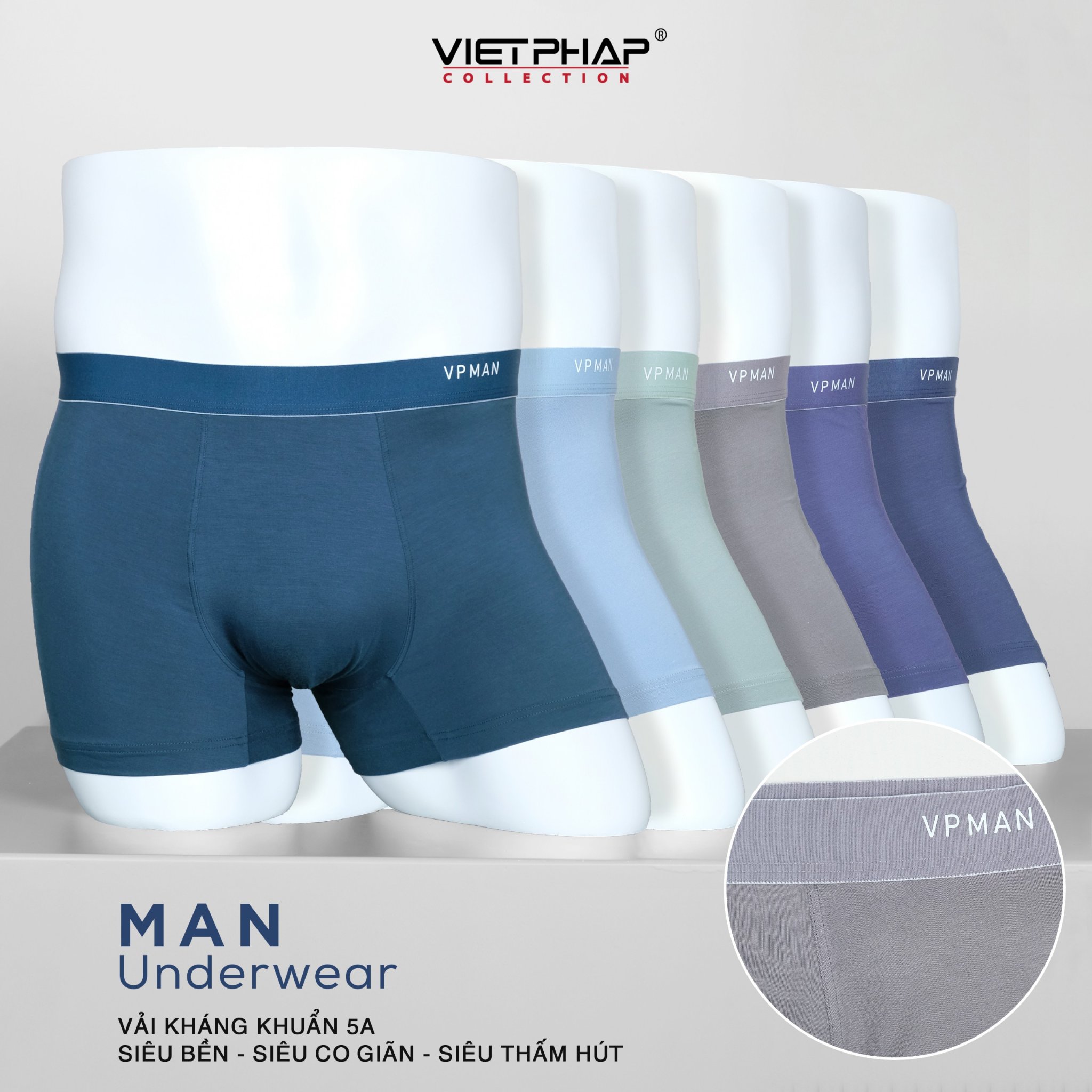 Quần Lót Nam VIỆT PHÁP Form Boxer Brief Chất liệu mềm mại co giãn , thấm hút mồ hôi 3908