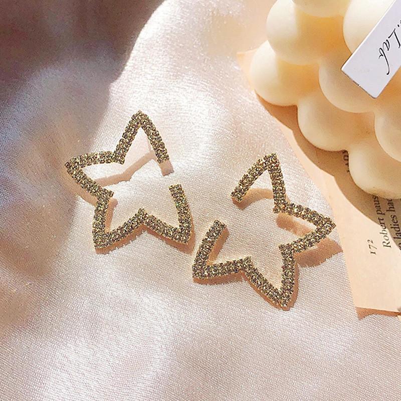 Khuyên tai hình ngôi sao bản lớn, kết đá thời trang, cá tính HT657 - Culi accessories