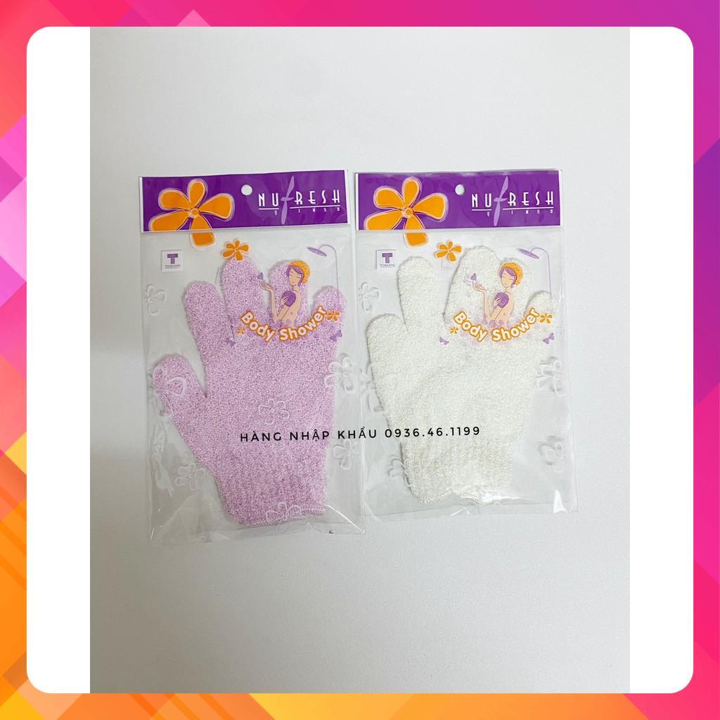 Găng Tay Nu-Fresh 441 Tắm Tẩy Da Chết lưng chân tay đa năng Thái lan