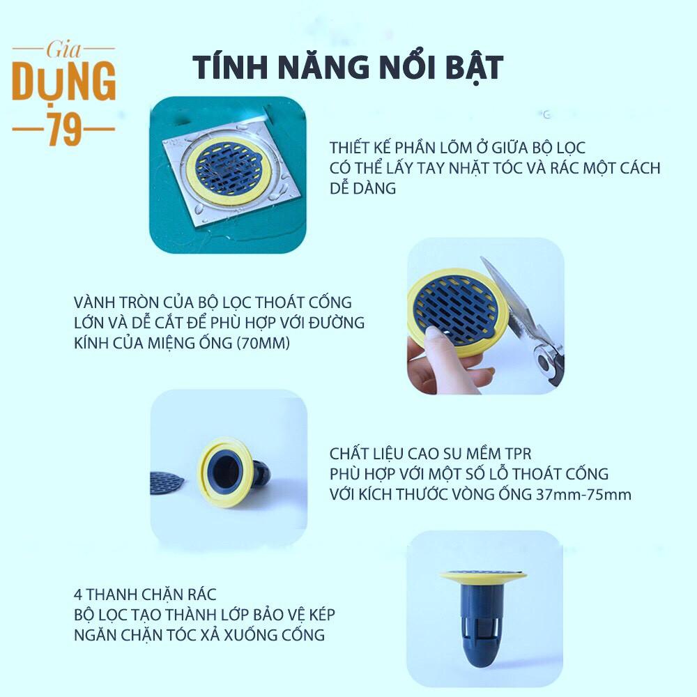 Bịt cống chặn mùi hôi cống bộ nắp phễu thoát sàn chống trào ngược ngăn côn trùng khử mùi đường thoát nước