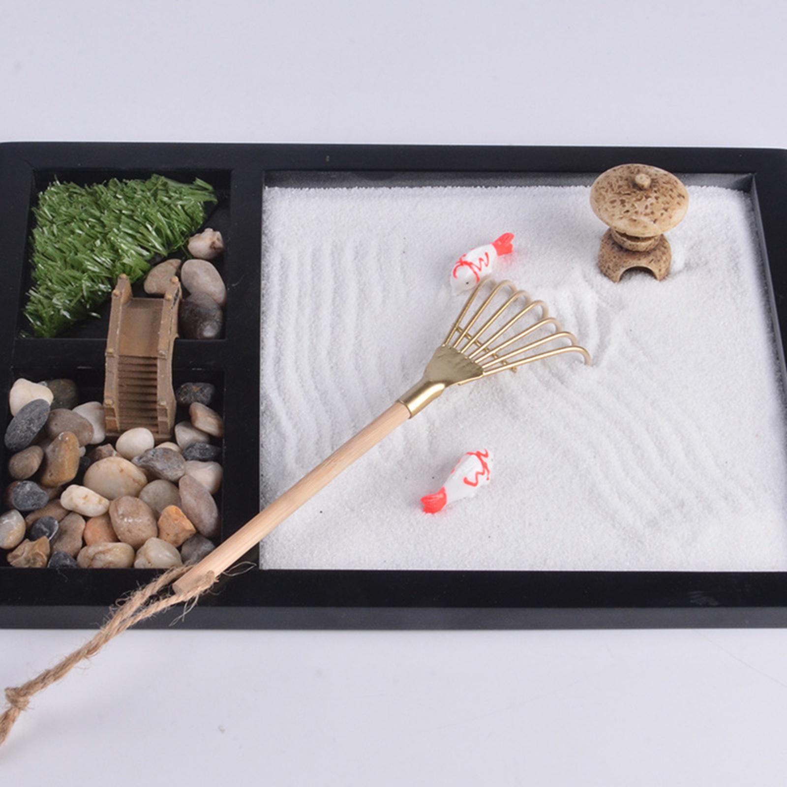 Japanese Zen Garden Kit for Desk Office Table Mini Zen Sand Garden Kit for Meditation