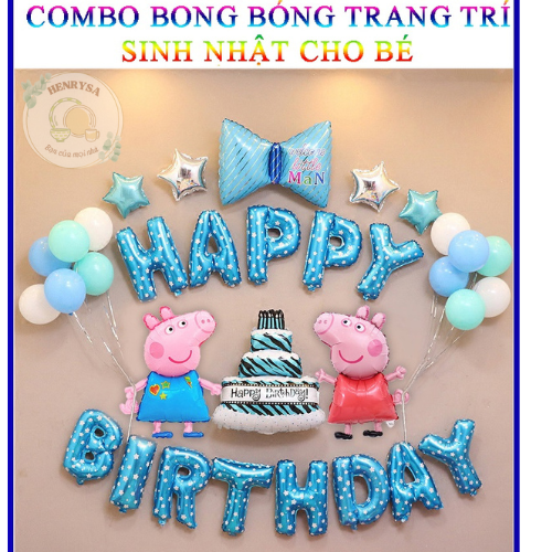 Combo Bong Bóng Trang Trí Sinh Nhật Cho Bé ( Tặng kèm bơm ) - HENRYSA