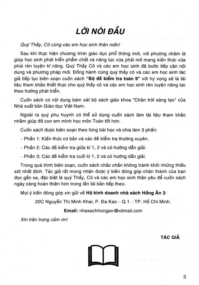 Bộ Đề Kiểm Tra Toán 9 (Bám Sát SGK Chân Trời Sáng Tạo) - HA