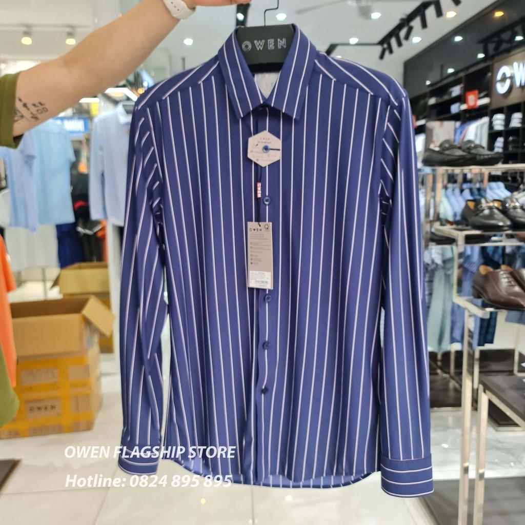 OWEN - Áo sơ mi nam dài tay dáng SLIMFIT sợi KNIT cao cấp - Mã AS23259D