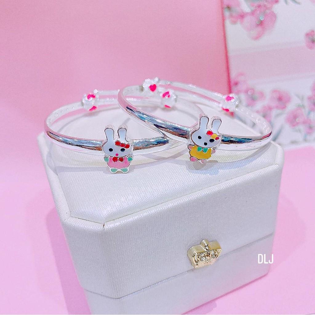 Vòng tay bạc cho bé gái charm màu sắc hình nghộ nghĩnh dễ thương,điều chỉnh size to nhỏ dễ dàng,phụ kiện MS170