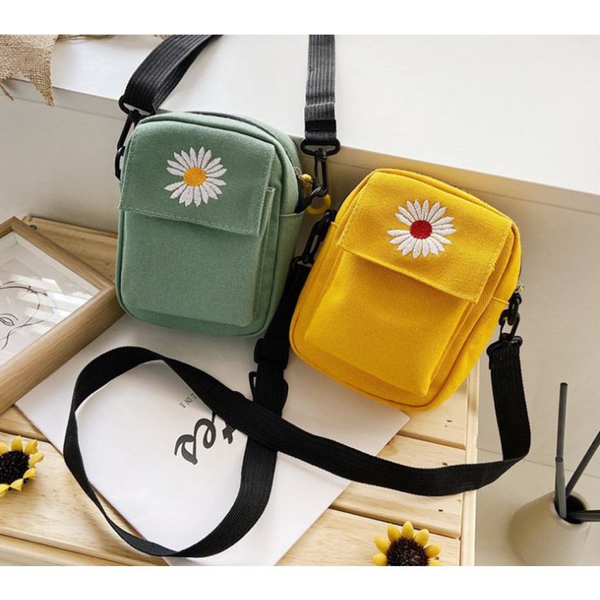 Túi tote, túi vải đựng điện thoại hoa cúc PK 426 Túi tote, túi vải đựng điện thoại hoa cúc PK 426