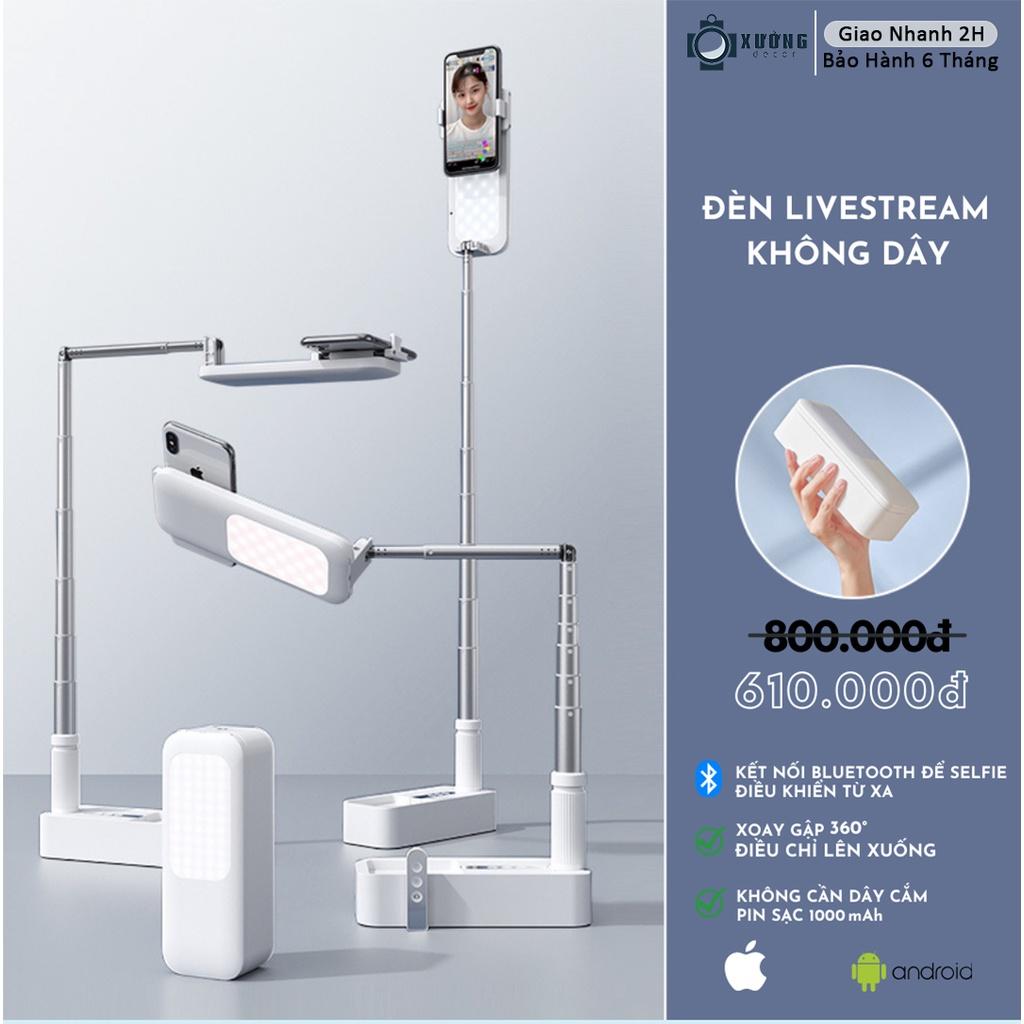 Đèn Livestream gập gọn thông minh Selfie Stand Box có remote chụp ảnh từ xa xoay gập 360 độ