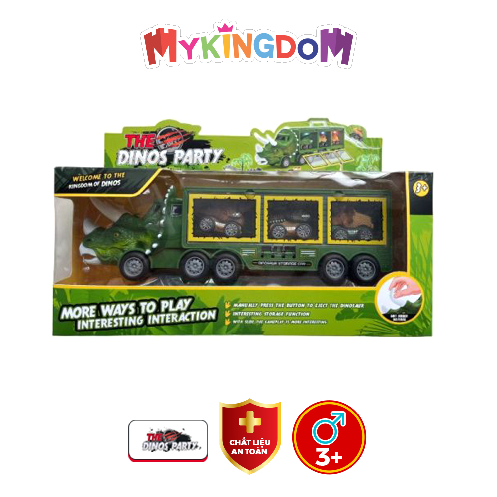 Đồ Chơi THE DINOS PARTY Biệt Đội Xe Tải Giải Cứu Khủng Long Xanh Lá 1300A