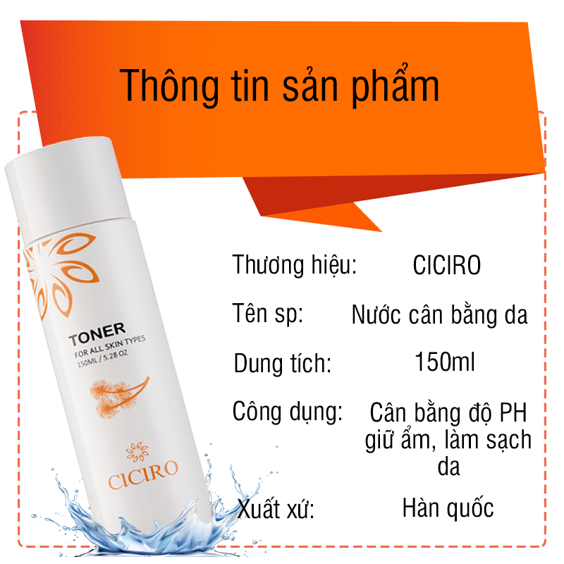 Nước Cân Bằng Da - TONER CICIRO Dưỡng Ẩm, Loại Bỏ Tế Bào Da Chết Trên Da