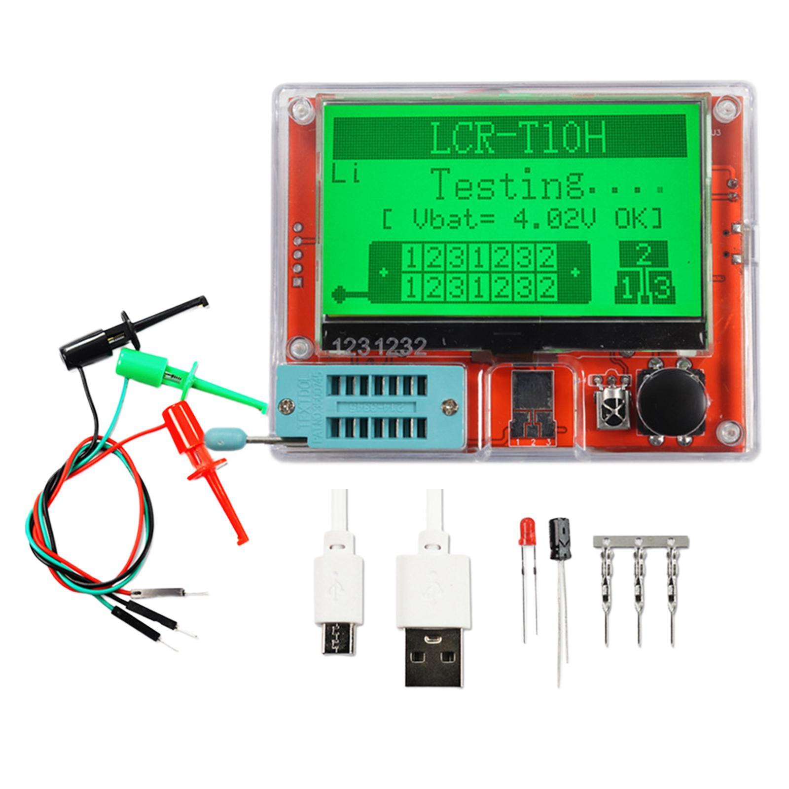 Mos Esr Meter, Multifunction Meter Graphical Tester Meter, T10H Transistor Tester for Capacitance, Inductance Igbt Triode mos