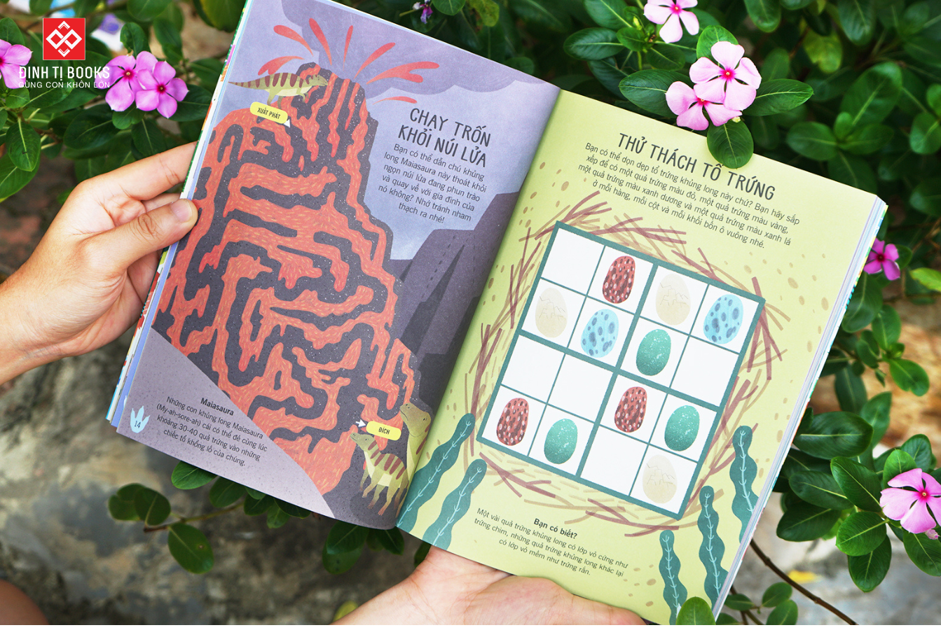 Sách-60++ trò chơi rèn luyện IQ: Thế giới khủng long - Đinh Tị Books