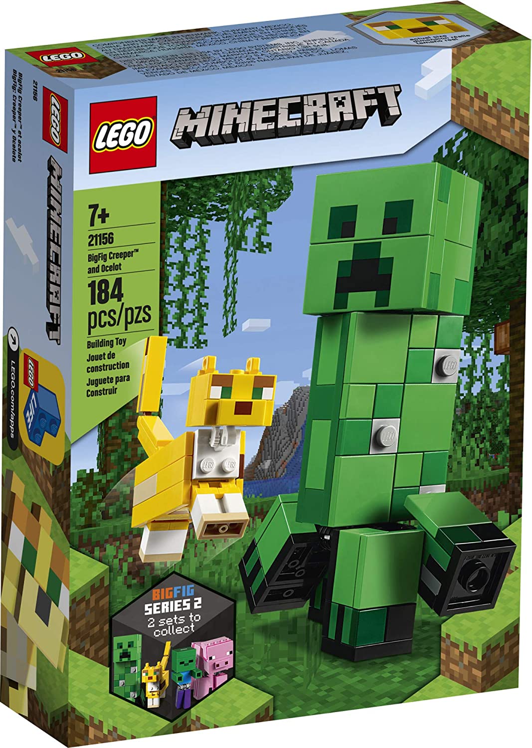 Mô hình đồ chơi lắp ráp LEGO MINECRAFT  Sinh Vật Creeper Khổng Lồ Và Mèo Ocelot 21156 ( 184 Chi tiết )