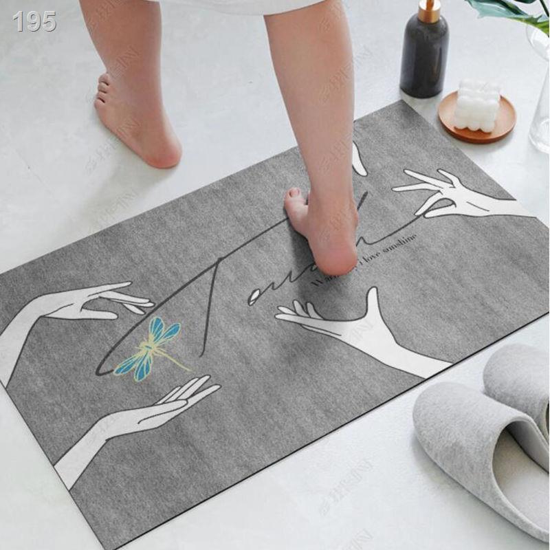 Diatom bùn phòng tắm chống trượt Thảm thấm nước sàn nhà vệ sinh Tấm lót hộ gia đình khô nhanh lưới màu đỏ