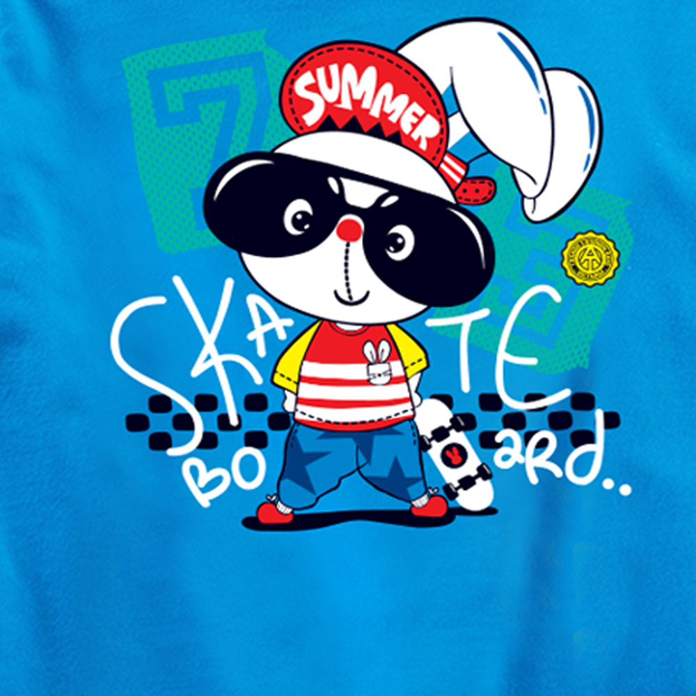 Áo thun trơn Thỏ lướt ván Skateboard Summer 2021 HOT kiểu dáng Hàn Quốc cao cấp thương hiệu TAMOD dành cho trẻ em.
