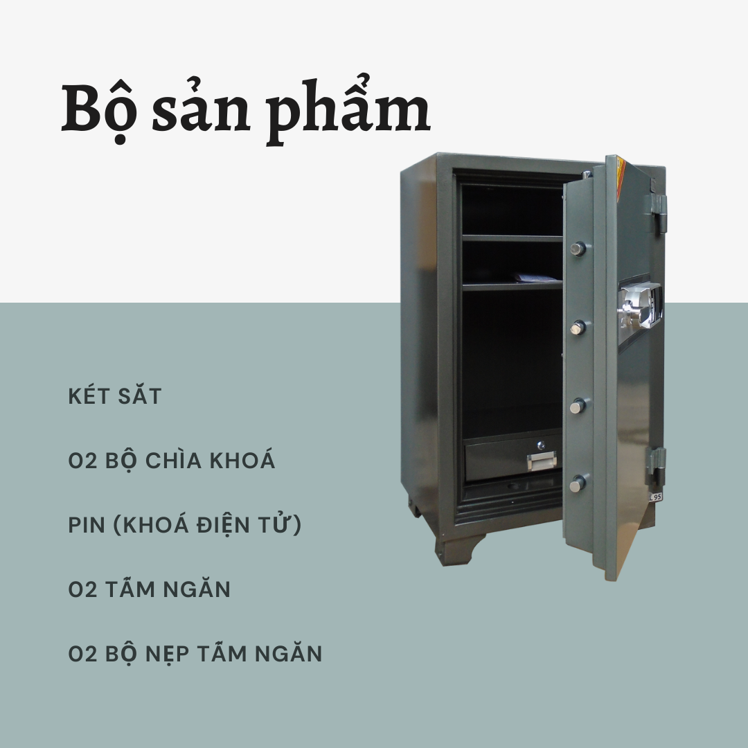 Két Sắt TRULY TL-95 Nặng 215kg Chống Cháy Cho Văn Phòng, Gia Đình Khoá Bảo Mật Chống Trộm Công Nghệ Hàn Quốc Lắp Đặt Tận Nơi - Hàng Chính Hãng