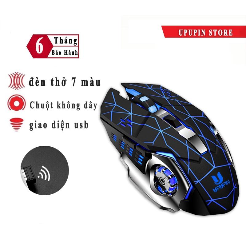 UPUPIN Chuột không dây gaming Led wireless 2.4GHz laptop Tự động đổi màu sắc chuột chơi game không dây - Hàng Chính Hãng