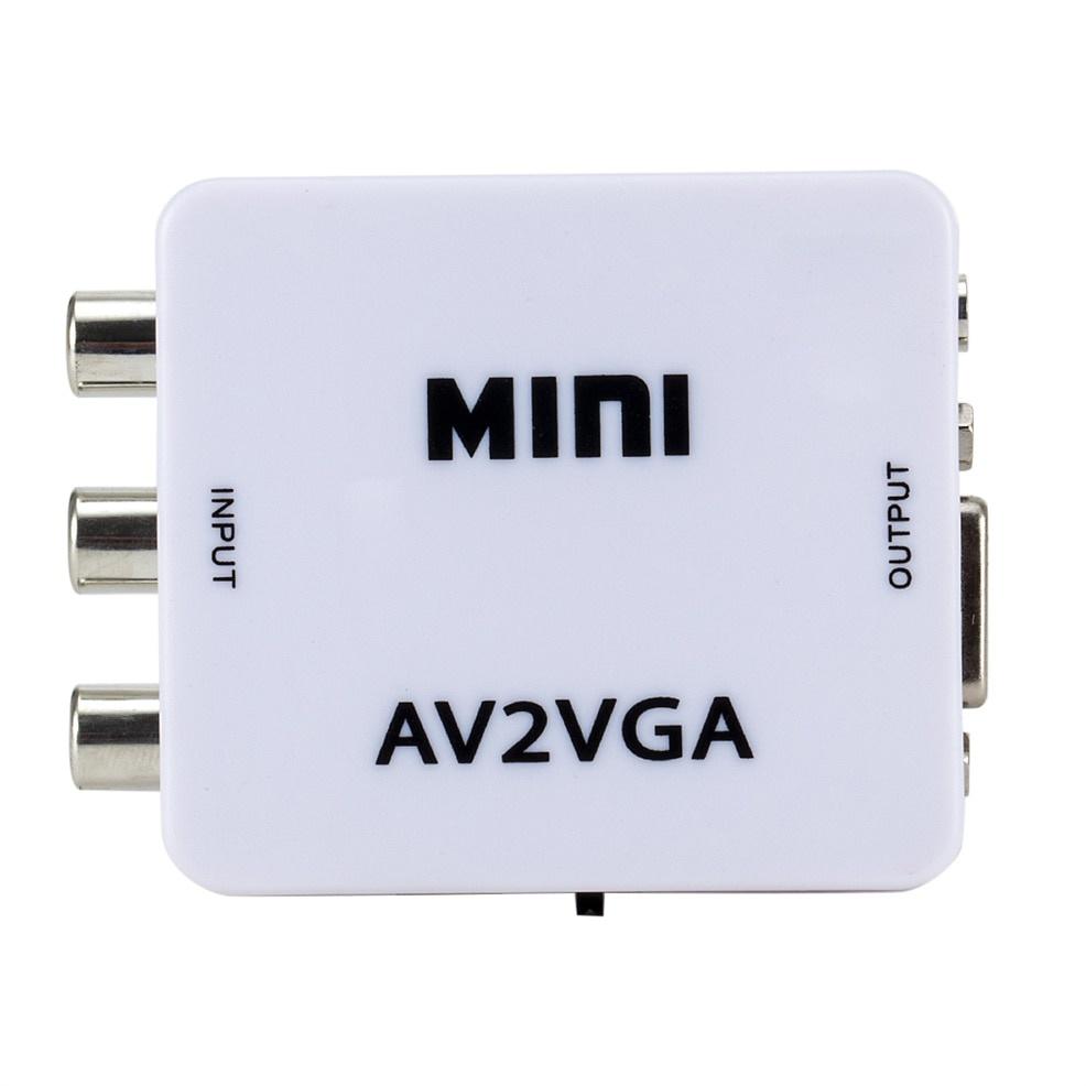 Mini RCA To VGA Converter AV2VGA Conversor with 3.5mm Audio RCA To VGA Video Converter For PC to TV HD Computer to TV