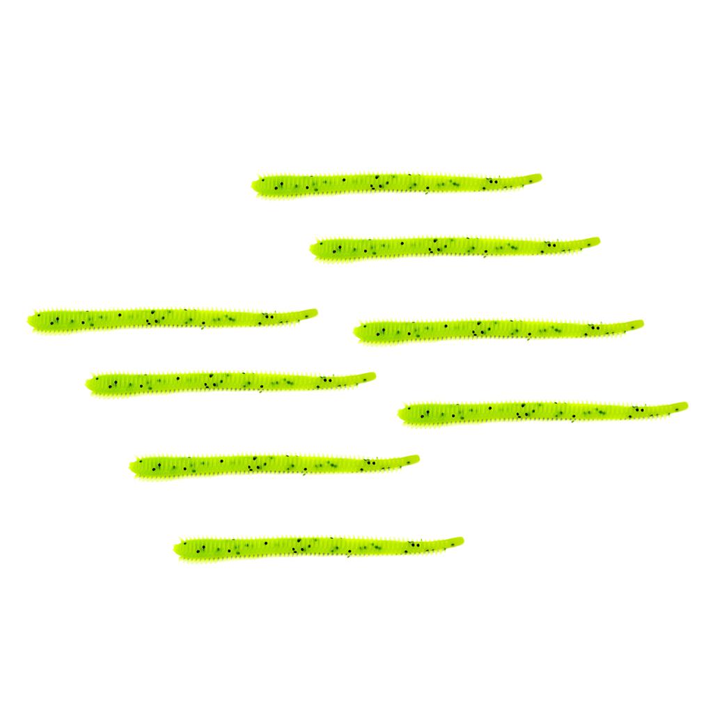 8pcs Lifelike Soft PVC Ribbed Worm Fishing Lures Grub Jig Head Baits 11cm