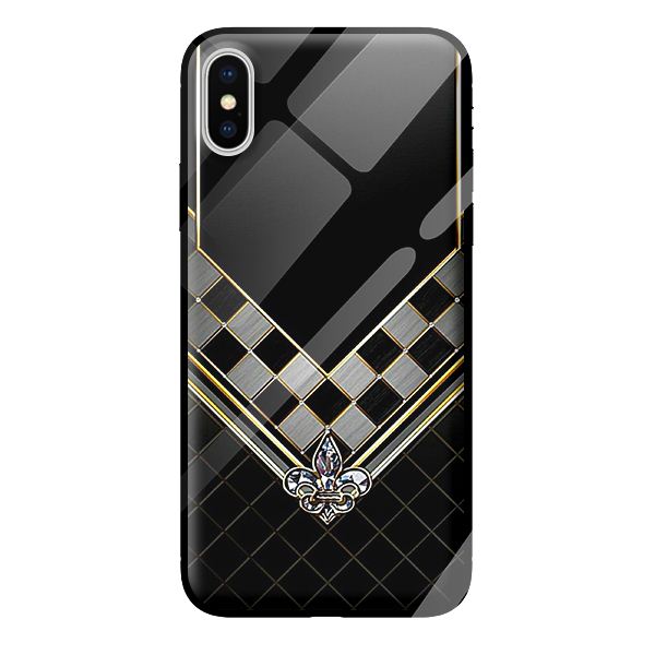 Ốp kính cường lực cho iPhone XS nền đen bóng 1 - Hàng chính hãng