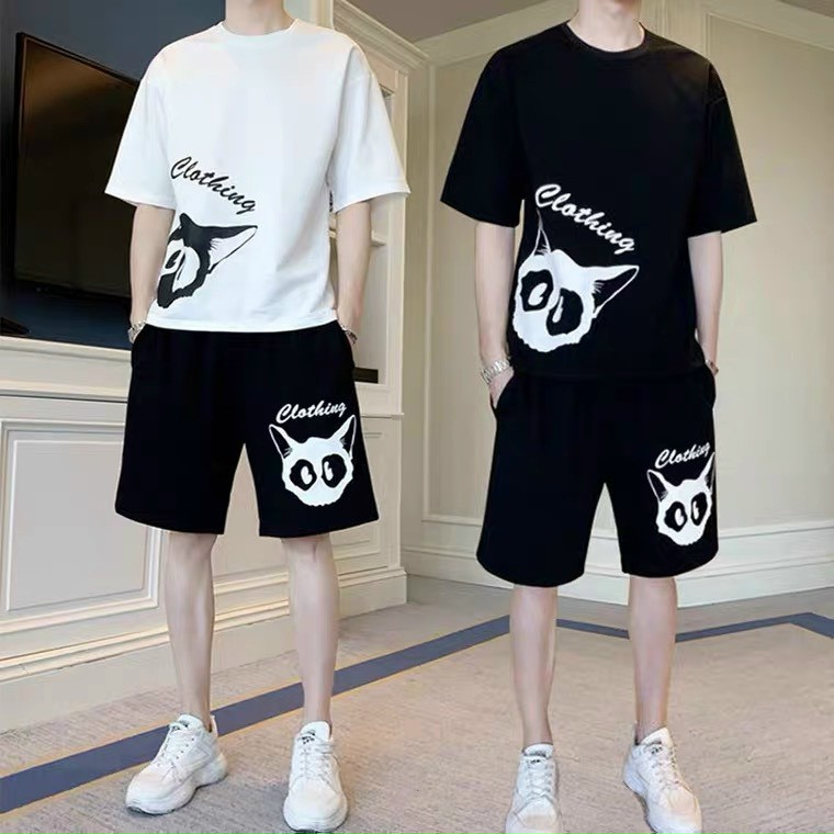 Đồ Thun Nam In Chữ Kiểu Thể Thao Đá BóngHOT RẺ ĐẸPSet Bộ Mặc Nhà Áo Thun Mèo Unisex Tay Lỡ - Quần short Đùi Suit [ ẢNH THẬT ] THIÊN HÀ SHOP ĐỒ BỘ THUN NAM