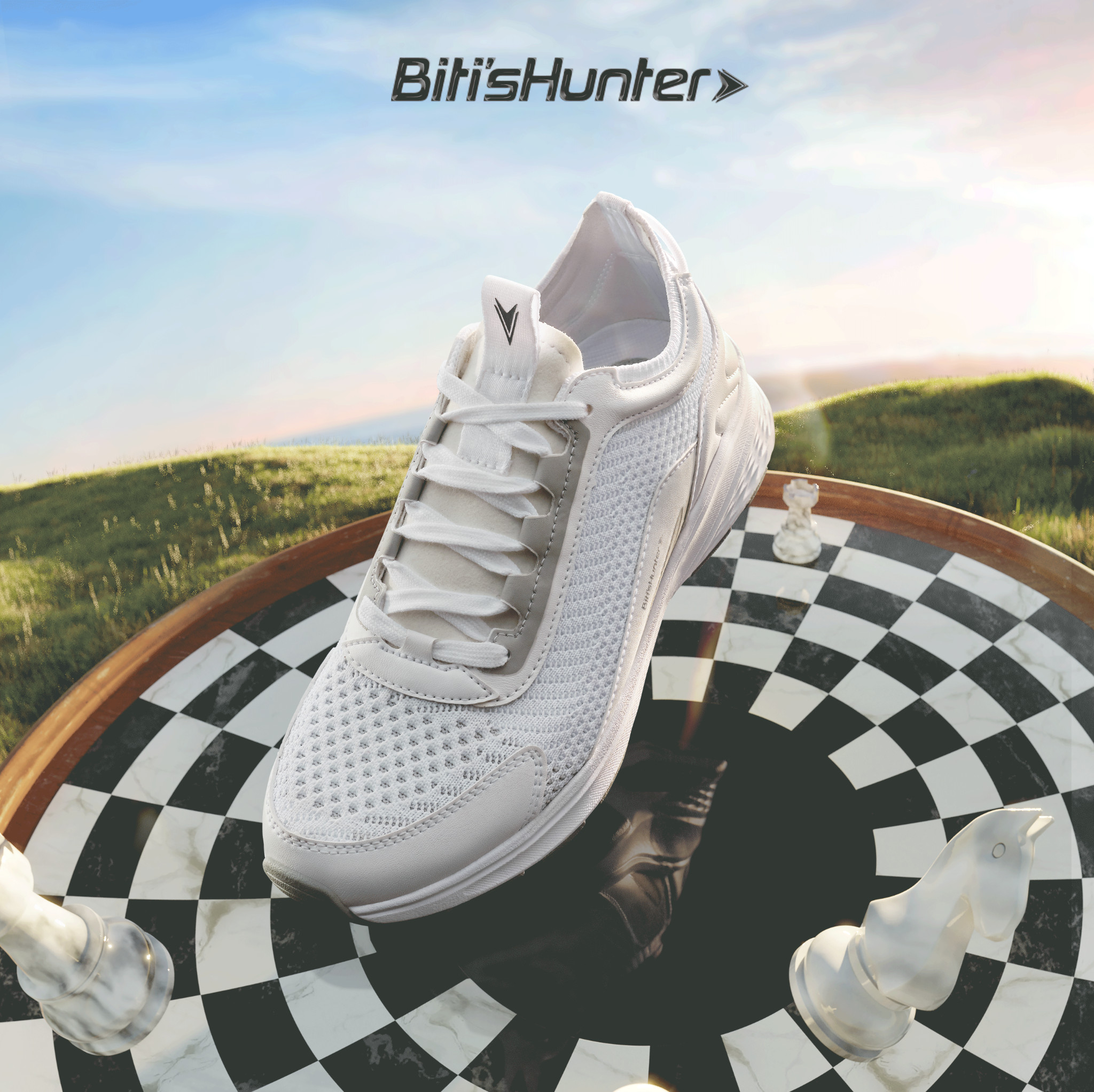 Giày Thể Thao Nữ Biti's Hunter Core - Checkmate Collection HSW000100TRG (Trắng)