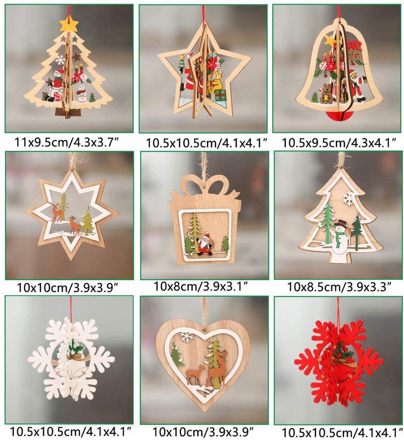 Phụ Kiện Gỗ 3d Trang Trí Giáng Sinh