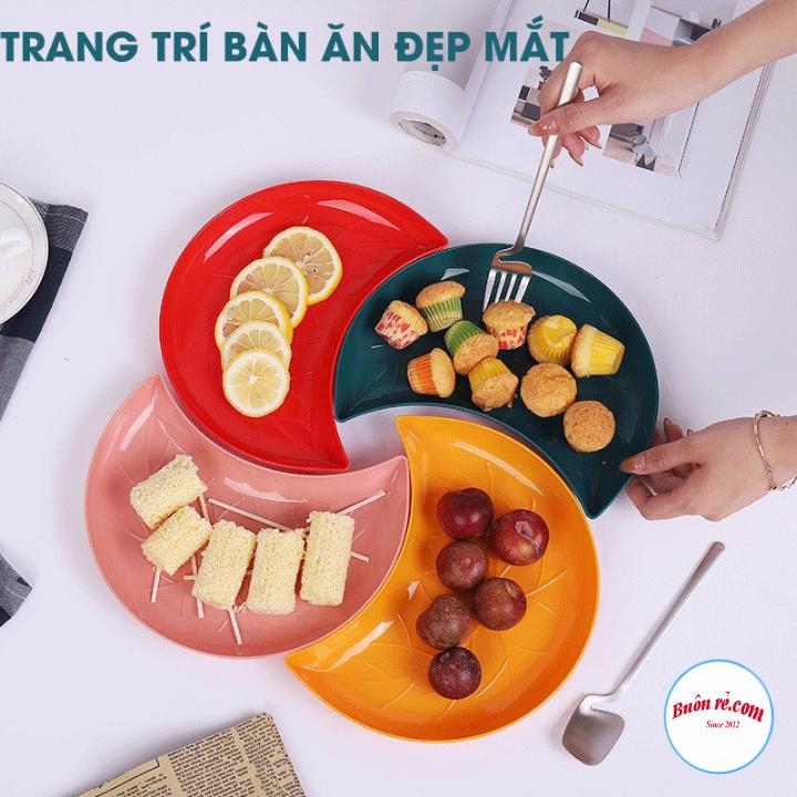 Set 5 đĩa nhựa hình bán nguyệt xếp hình hoa, đựng hoa quả bánh kẹo 01485