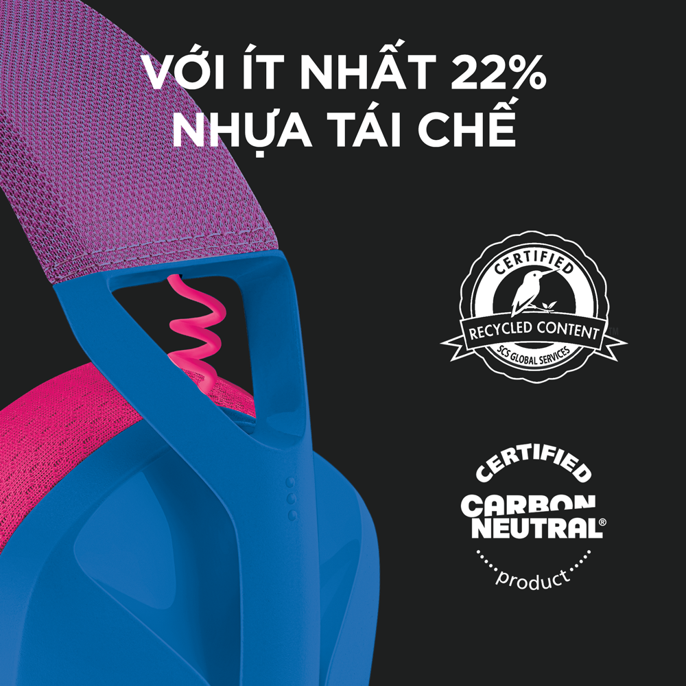 Tai nghe game không dây Bluetooth và Lighspeed Logitech G435 – Mic ảo tích hợp, nhẹ, tương thích PC, Điện thoại, PS4, PS5 - Màu