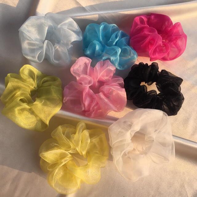 Cột Tóc Vải Scrunchies Voan Hơp Thời (Giao Hàng Màu Ngẫu Nhiên)