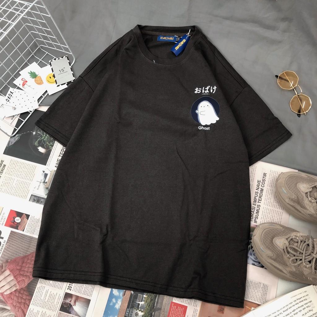 Áo thun cotton tay lỡ in hình Ma - ẢNH THẬT