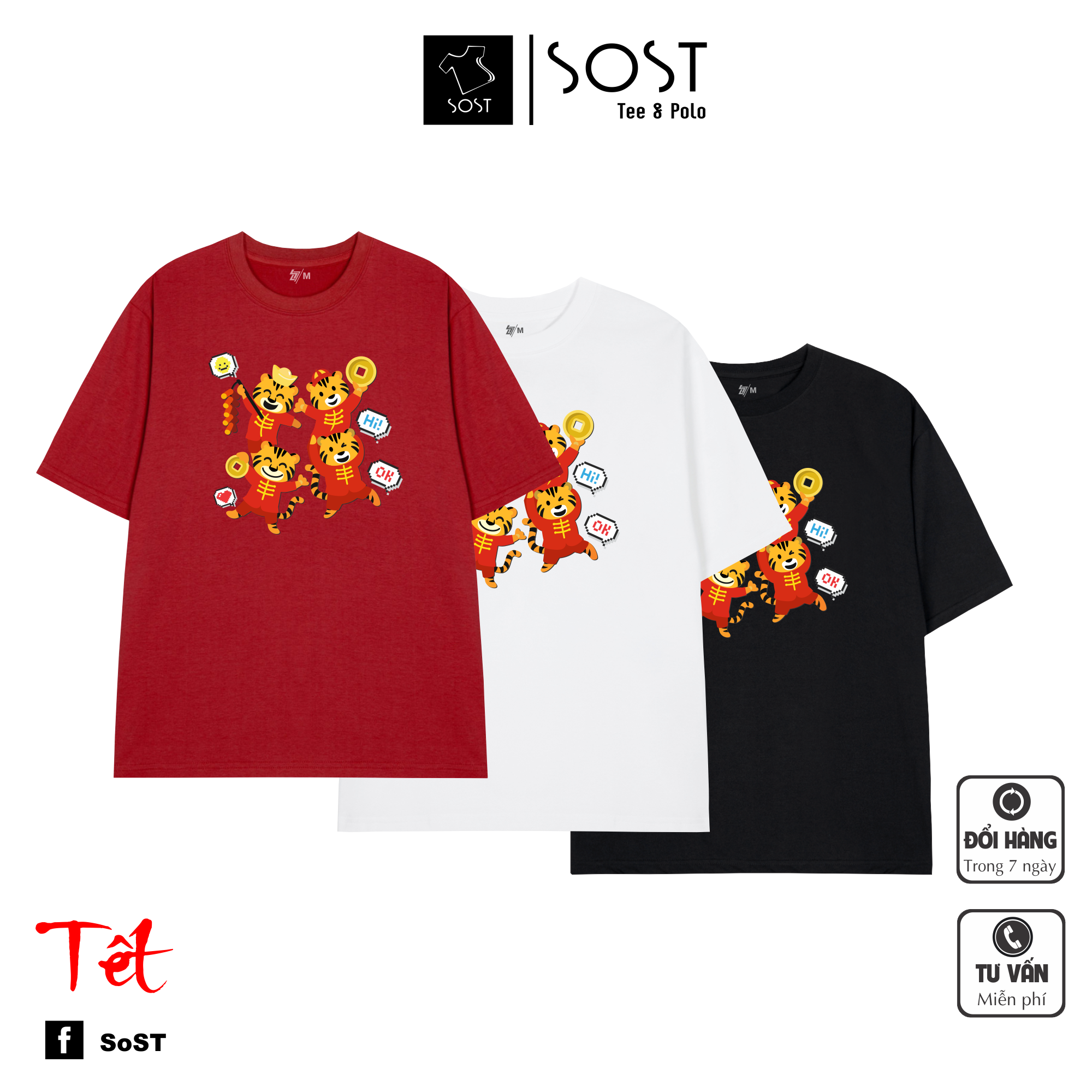 Áo Thun Tết Form Rộng Tay Lỡ New Year 2022