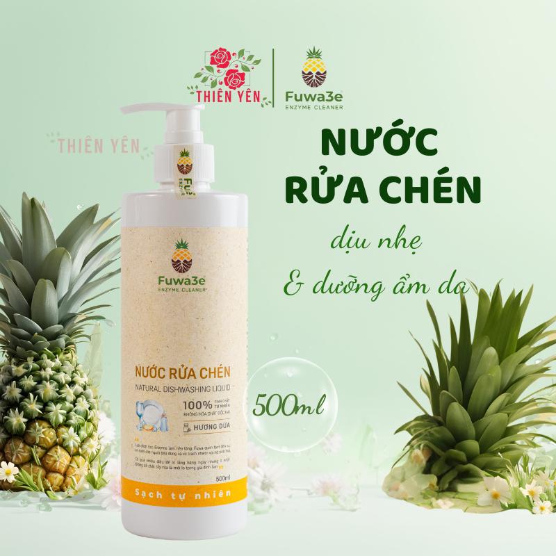 [ Nước rửa chén bát Fuwa3e 500ml an toàn cho bé ] enzym dịu nhẹ da tay không nhờn rít hương dứa