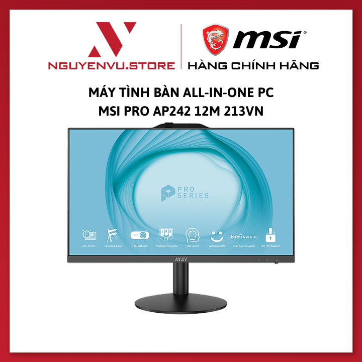 Máy Tình Bàn All-in-One PC MSI Pro AP242 12M 213VN (23.8&quot;/i5-12400F/8GB/250GB/IPS/Win11/Speaker 2*2W) - Hàng Chính Hãng