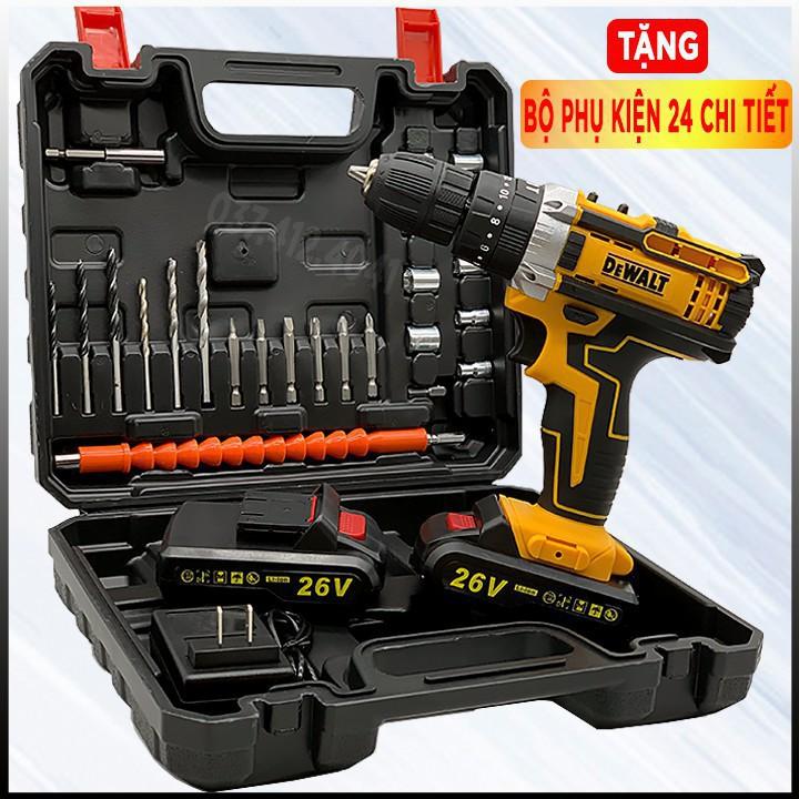 MÁY KHOAN PIN DEWALT 26V - PIN CHUẨN 5 CELL - KHOAN TƯỜNG, SẮT, THÉP, BẮT VÍT, BẮN VÍT