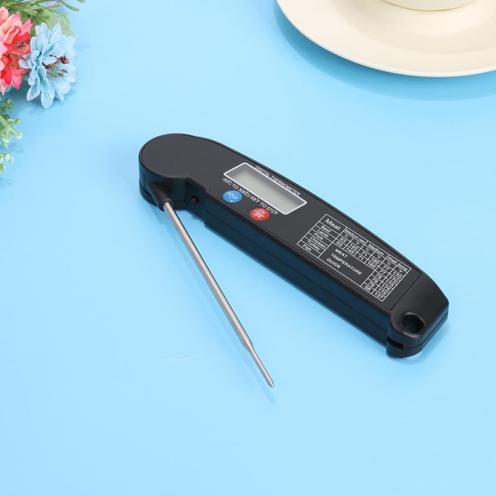 LCD Digital Instant Read Kitchen Food Thermometer With Folding Long Probe BBQ Meat Water Milk Household Cooking Temperature Tools